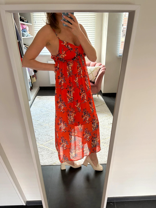 Lang kleed Oranje Zara
