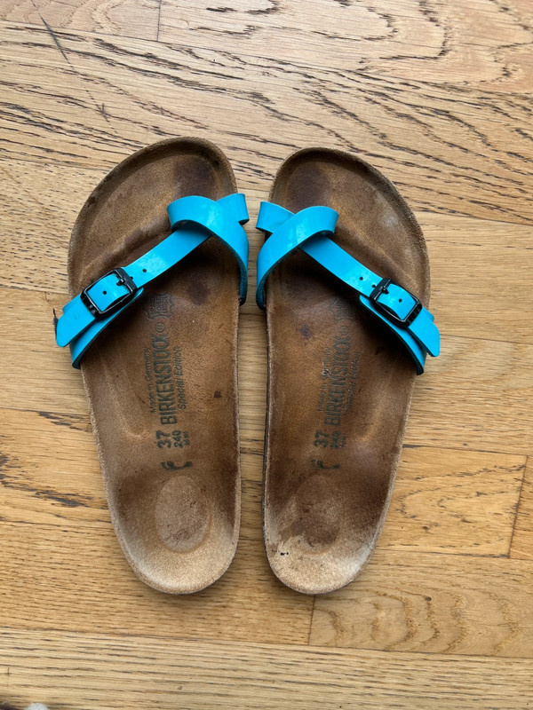 Birkenstock 37 modello Piazza turchese azzurro blu verniciato lucido Vinted