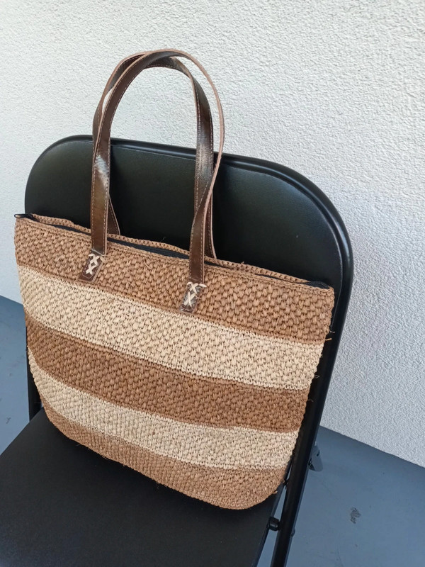 Sac bicolore raphia G6 2