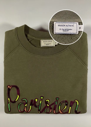 Sweat homme Maison Kitsuné "Parisien" vert kaki – taille M, marke: Maison Kitsuné, zustand: Sehr gut, größe: M, 45,00 €, 47,95 € inklusive Vinted-Käuferschutz