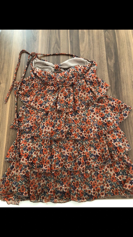 Robe Jennifer dos nus été S 36 orange à fleurs 4