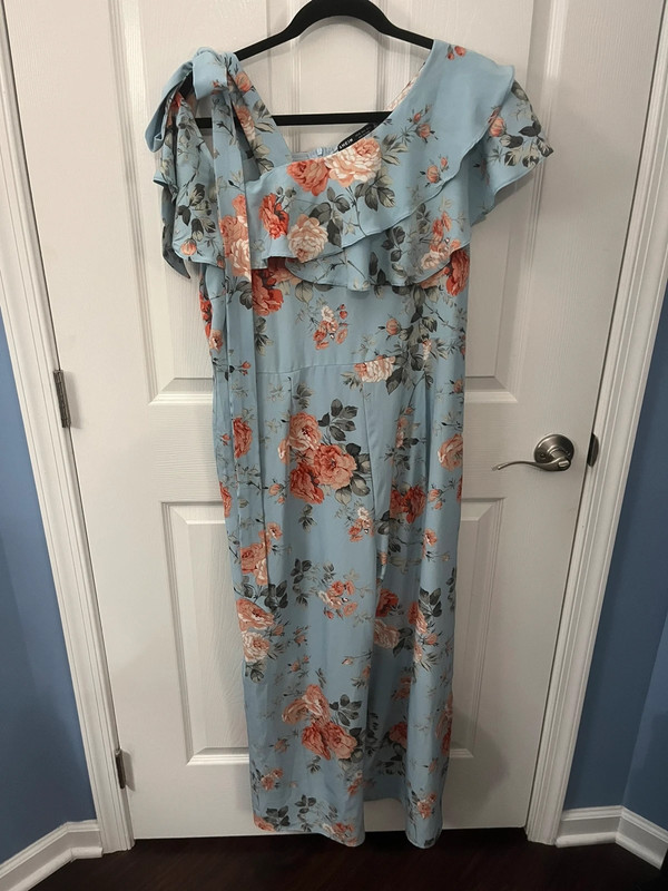 NWOT Shein  size XL blue floral jumpsuit 1