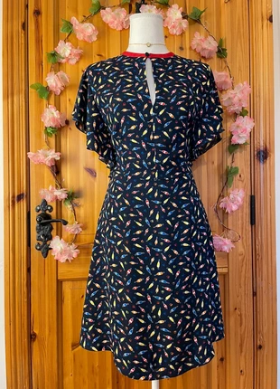 Retro Fit & Flare Dress | Red Collar Detail | Playful Soda Bottle Print | 616., brand: PIN-UP, condition: Very good, size: M / 38 / 10, €30.00, €32.20 includes Buyer Protection