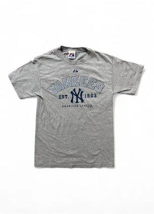 Tee-Shirt Vintage New York Yankees Majestic MLB Gris Made in USA Print Logo Taille S, brand: Majestic, condition: Very good, size: S, €19.00, €20.65 includes Buyer Protection