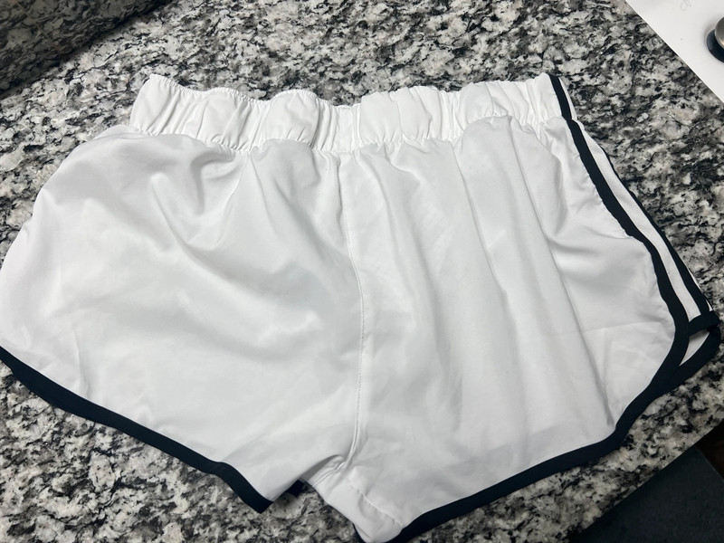 White and black Adidas running shorts size L 4