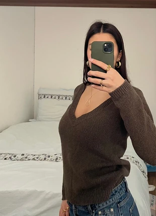 Pull marron épaules dénudées, brand: Camaïeu, condition: Very good, size: S / 36 / 8, €12.00, €13.30 includes Buyer Protection