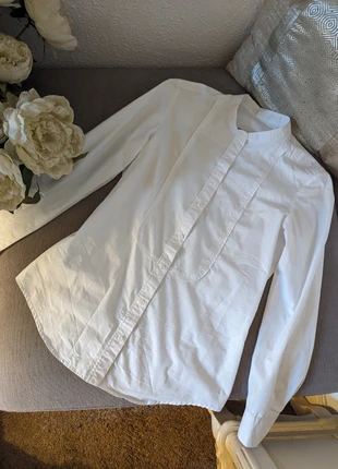 Mango white shirt with mandarin collar., brand: Mango, condition: Very good, size: S / 8, £15.00, £16.45 includes Buyer Protection