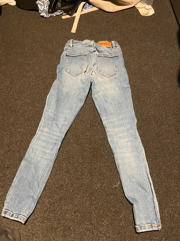 Blauwe only skinny jeans met gaten 2