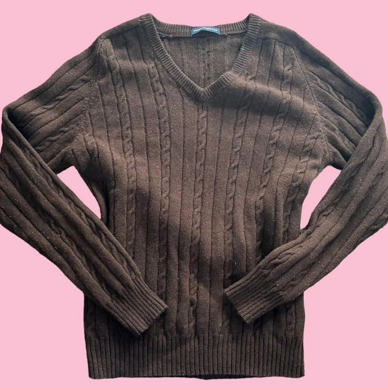 brandy melville brown knit sweater 1