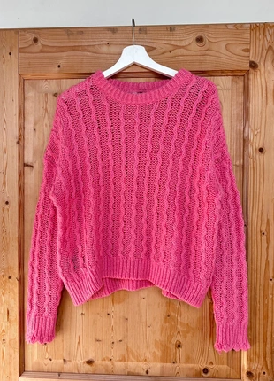Jolie pull effet crochet, rose bonbon - H&M - taille M, marque: H&M, état: Très bon état, taille: M / 38 / 10, 7,00 €, 8,05 € Protection acheteurs incluse