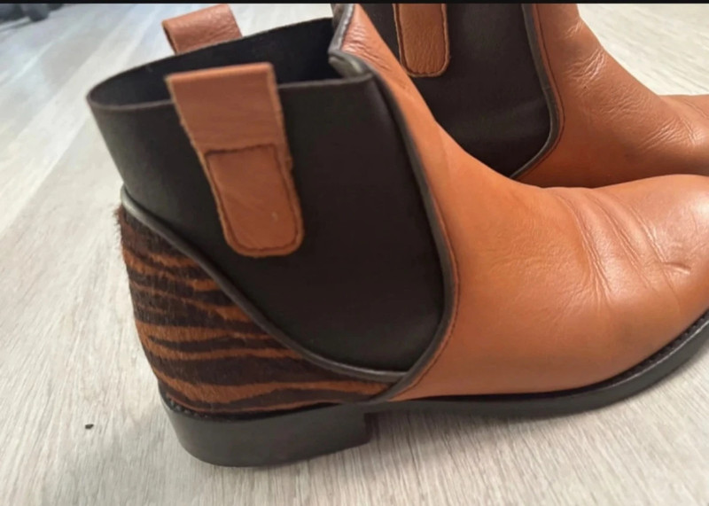 Bottines femme 39 camel zebré - photo numéro 2