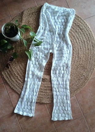 Combi transparente en coton blanc maille crochet boheme, marque: Etam, état: Très bon état, taille: S / 36 / 8, 16,00 €, 17,50 € Protection acheteurs (Pro) incluse