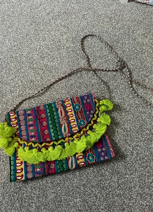 Boho glasto Glastonbury festival Ibiza patchwork fabric bag embellished beaded, brand: featival, condition: New without tags, £7.00, £8.05 includes Buyer Protection