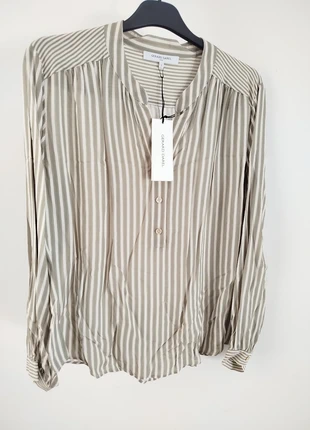 Chemisier rayé Gerard Darel Modèle Unyka – kaki – Taille 3 = L = 40/42 – Neuf étiqueté 175€, merk: Gerard Darel, staat: Nieuw met prijskaartje, maat: L / 40 / 12, € 55,00, € 58,45 inclusief Kopersbescherming