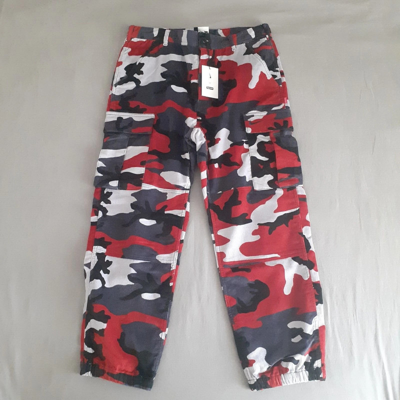 Supreme Nike Arc Corduroy Cargo Pant Red Camo from SS22