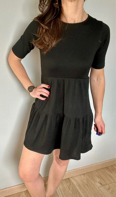 Robe noire côtelée – Boohoo (T36/S) - photo numéro 4