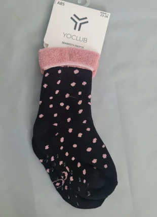 YoClub Anti-Slip Terry Socks – Black with Pink Dots – Size 23-26 – New with Tag, merk: Yo! Club, staat: Nieuw met prijskaartje, maat: EU 25 - 27, € 1,50, € 2,28 inclusief Kopersbescherming