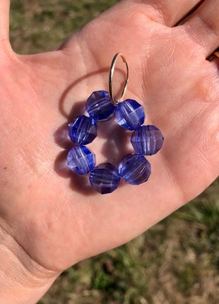 💎Boucle d’oreille créole plaquée or perles bleu vintage, marca: Creatrice, estado: Muito bom, €25.00, €26.95 inclui Proteção do Comprador