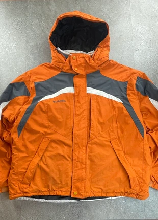 Manteau épais Columbia imperméable orange/gris/blanc logo brodé taille M homme, brand: Columbia, condition: Very good, size: M, €35.00, €37.45 includes Buyer Protection