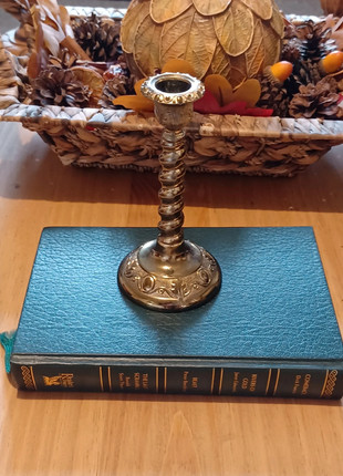 Vintage decorative brass candle holder with twisted stem, brand: Vintage Dressing, condition: Very good, £10.00, £11.20 includes Buyer Protection