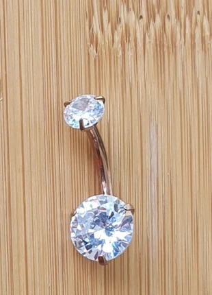 Piercing nombril double zirconium – acier chirurgical, condition: New without tags, €5.50, €6.48 includes Buyer Protection