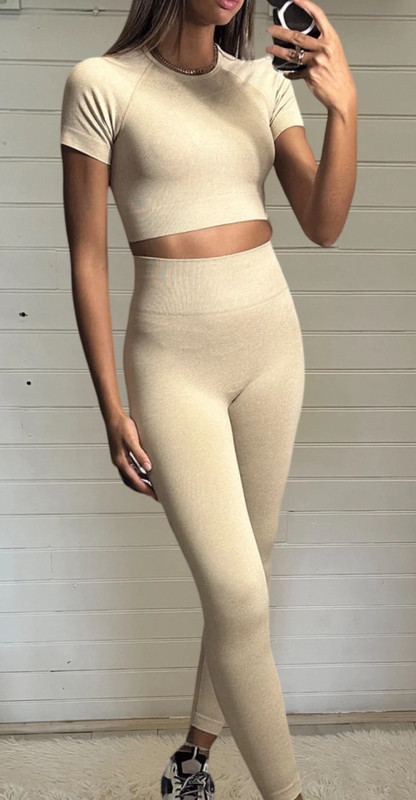 ensemble legging beige 1