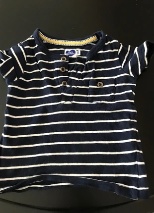 T shirt bleu marine, brand: Mots d'enfants, condizioni: Buone, taglia: 9-12 mesi / 74 cm, €1.00, €1.75 include la Protezione acquisti