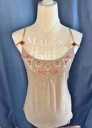 🌸 top kaki double bretelles avec perles taille xl 42 #camaieu, brand: Camaïeu, condizioni: Ottime, taglia: XL / IT 46 / EU 42, €7.50, €8.58 include la Protezione acquisti