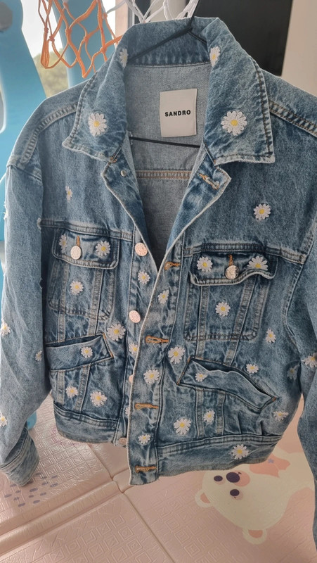 Veste en Jean a fleurs Sandro Vinted