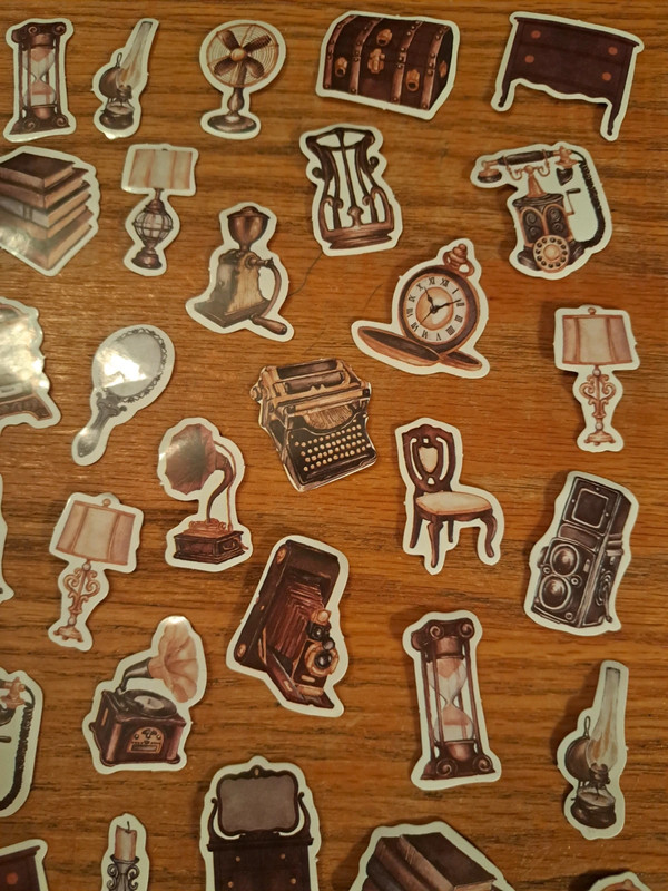 Set of vintage themed scrapbooking stickers 3