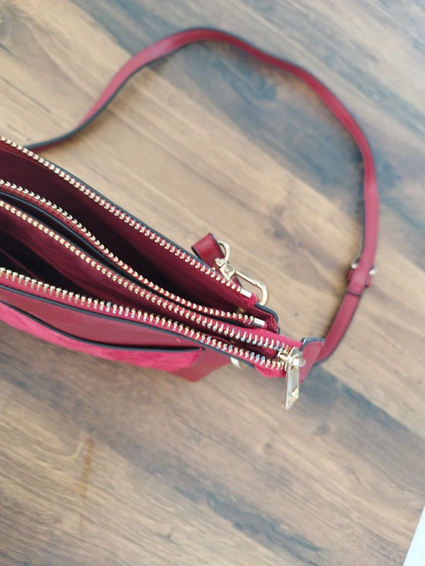 Petit sac bandoulière "Naf Naf" bordeau - photo numéro 10