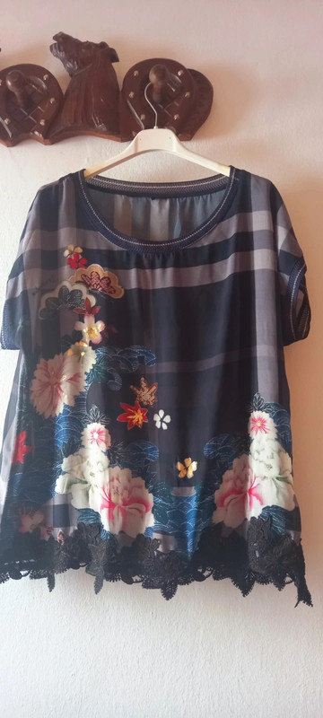 Camisa desigual estampada 1