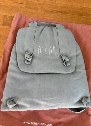 Sac à dos Marceau avec prénom Oscar Vert, brand: petit picotin, condition: New with tags, €50.00, €53.20 includes Buyer Protection