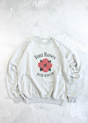 Four Roses Bourbon Sweater Grau S-M Vintage Logo Print Pullover Whiskey, brand: Vintage Dressing, condizioni: Ottime, taglia: S, €10.00, €11.20 include la Protezione acquisti
