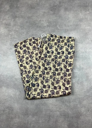 Pantalon léger femme Vintage crème a motifs éléphants - Taille 44, brand: Vintage Dressing, condition: Very good, size: XXL / 44 / 16, €1.50, €2.28 includes Buyer Protection