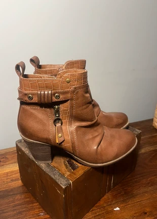 Pavers tan ankle boots with croc trim and brass hardware – UK 6 / EU 39, brand: Pavers, condition: Very good, size: 6, £22.00, £23.80 includes Buyer Protection Pro