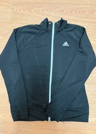 Felpa donna Adidas nera con zip e logo bianco – taglia M, marke: adidas, zustand: Sehr gut, größe: M / 38 / 10, 8,00 €, 9,10 € inklusive Vinted-Käuferschutz