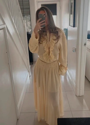 H&M viral butter yellow co ord blouse & maxi skirt, brand: H&M, condition: Very good, size: S / UK 8-10, £40.00, £42.70 includes Buyer Protection