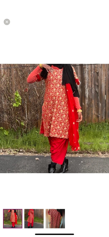 Red shalwar kameez 2