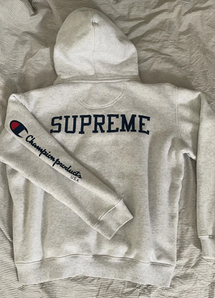 Champion supreme deals hoodie grey