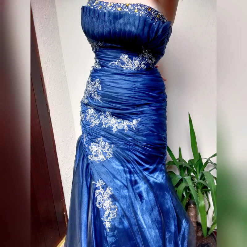 Midnight blue evening gown shop