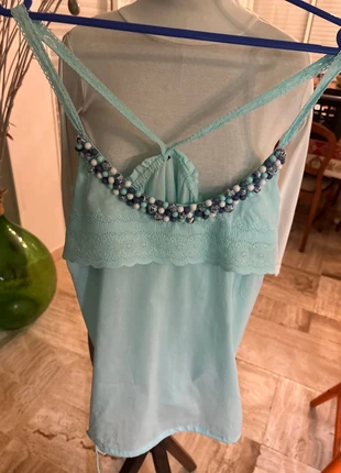 Haut à bretelles vert clair, condizioni: Ottime, taglia: Taglia unica, €5.00, €5.95 include la Protezione acquisti