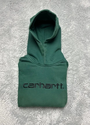 Pull à capuches Carhartt vert avec logo brodé en noir taille S, brand: Carhartt, condition: Very good, size: S, €42.00, €44.80 includes Buyer Protection Pro