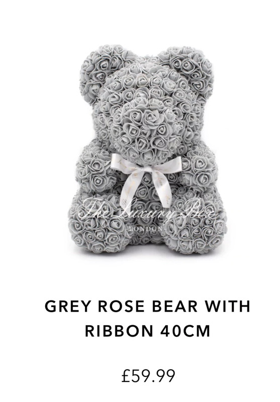 Gray rose teddy bear shop