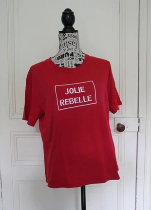 T shirt Rouge Brodé – Look Y2K Girlie, marca: Pimkie, estado: Muy bueno, tamaño: L / 40 / 12, 5,00 €, 5,95 € Protección al comprador incluida