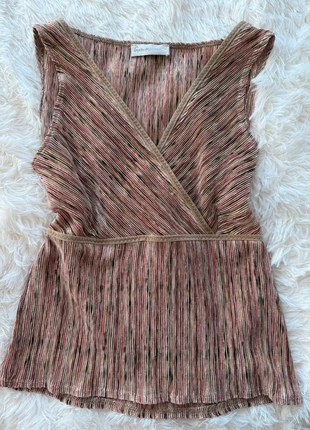 vintage george metallic pleated sleeveless faux wrap top y2k boho uk 12, brand: George, condition: New without tags, size: L / 12, £12.00, £13.30 includes Buyer Protection Pro