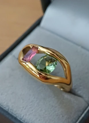 Superbe bague neuve tendance en acier inoxydable et pierres synthétiques, marca: Tendance, estado: Muito bom, tamanho: 19,4 mm Ø / 22,5, €8.00, €9.10 inclui Proteção do Comprador