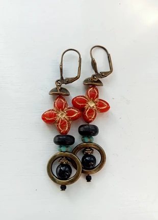 Boucles d'oreilles faites main, marque: Hippie, état: Neuf sans étiquette, 15,90 €, 17,40 € Protection acheteurs incluse