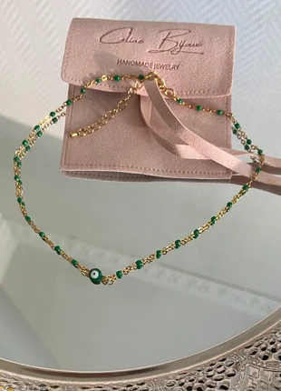 Collier perlé vert, brand: celinebijoux, condition: Very good, €15.00, €16.45 includes Buyer Protection Pro
