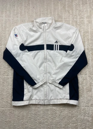 Trackjacket blanche Adidas vintage Fédération France de Tennis (FFT), logos brodés - taille M, marca: adidas, estado: Muito bom, tamanho: M, €50.00, €53.20 inclui Proteção do Comprador